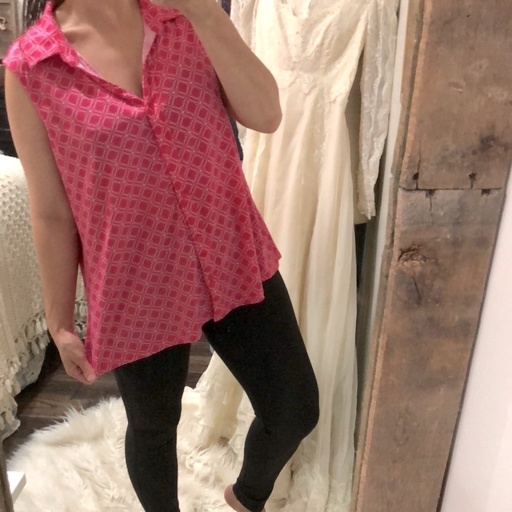 Ashley Blue pink sleeveless top size 2X